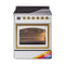 ILVE Nostalgie II Noblesse 30-Inch 4.0 Cu. Ft. Induction Range with 4 Elements and Triple Glass Door in RAL with Brass Trim (UNI304NMPRAG)
