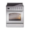 ILVE Nostalgie II Noblesse 30-Inch 4.0 Cu. Ft. Induction Range with 4 Elements and Triple Glass Door in Stainless Steel with Chrome Trim (UNI304NMPSSC)
