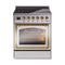 ILVE Nostalgie II Noblesse 30-Inch 4.0 Cu. Ft. Induction Range with 4 Elements and Triple Glass Door in Stainless Steel with Brass Trim (UNI304NMPSSG)