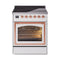 ILVE Nostalgie II Noblesse 30-Inch 4.0 Cu. Ft. Induction Range with 4 Elements and Triple Glass Door in White with Copper Trim (UNI304NMPWHP)