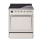 ILVE Nostalgie II Noblesse 30-Inch 4.0 Cu. Ft. Induction Range with 4 Elements and Solid Door in Antique White with Chrome Trim (UNI304QNMPAWC)
