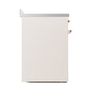 Antique white oven door panel with copper handle details