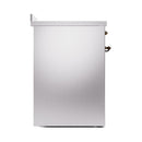 Stainless steel oven side panel with bronze hinge hardware