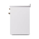 White solid oven door with top and side hinge hardware