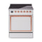 ILVE Nostalgie II Noblesse 30-Inch 4.0 Cu. Ft. Induction Range with 4 Elements and Solid Door in White with Copper Trim (UNI304QNMPWHP)
