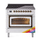 ILVE Nostalgie II Noblesse 36-Inch 3.5 Cu. Ft. Induction Range with 6 Elements and Triple Glass Door in Custom RAL with Burnished Bronze Trim (UNI366NMPRAB)