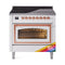 ILVE Nostalgie II Noblesse 36-Inch 3.5 Cu. Ft. Induction Range with 6 Elements and Triple Glass Door in Custom RAL with Copper Trim (UNI366NMPRAP)