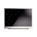 Stainless induction range oven door window with black glass insert