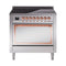 ILVE Nostalgie II Noblesse 36-Inch 3.5 Cu. Ft. Induction Range with 6 Elements and Solid Door in Stainless Steel with Copper Trim (UNI366QNMPSSP)
