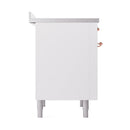 White solid door panel with copper trim and four leveling feet