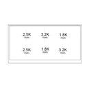 Induction range control panel label showing 2.5K, 3.2K, and 1.8K watts