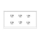 Cooktop layout showing burner watt ratings: 2.5K, 3.2K, 1.8K