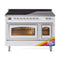 ILVE Nostalgie II Noblesse 48-Inch 5.02 Cu. Ft. Dual Oven Induction Range with 6 Elements and Triple Glass Door in Custom RAL with Chrome Trim (UNI486NMPRAC)