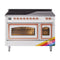 ILVE Nostalgie II Noblesse 48-Inch 5.02 Cu. Ft. Dual Oven Induction Range with 6 Elements and Triple Glass Door in Custom RAL with Copper Trim (UNI486NMPRAP)