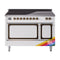 ILVE Nostalgie II Noblesse 48-Inch 5.02 Cu. Ft. Dual Oven Induction Range with 6 Elements and Solid Door in Custom RAL with Burnished Bronze Trim (UNI486QNMPRAB)