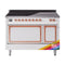 ILVE Nostalgie II Noblesse 48-Inch 5.02 Cu. Ft. Dual Oven Induction Range with 6 Elements and Solid Door in Custom RAL with Copper Trim (UNI486QNMPRAP)