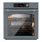 ILVE Nostalgie II 30-Inch 4.4 Cu. Ft. Built-In Pyrolytic Convection Single Wall Oven in Blue Grey with Chrome Trim (UOV30NTPYBGC)