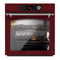 ILVE Nostalgie II 30-Inch 4.4 Cu. Ft. Built-In Pyrolytic Convection Single Wall Oven in Burgundy with Chrome Trim (UOV30NTPYBUC)