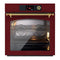 ILVE Nostalgie II 30-Inch 4.4 Cu. Ft. Built-In Pyrolytic Convection Single Wall Oven in Burgundy with Brass Trim (UOV30NTPYBUG)