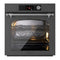 ILVE Nostalgie II 30-Inch 4.4 Cu. Ft. Built-In Pyrolytic Convection Single Wall Oven in Graphite Matte with Chrome Trim (UOV30NTPYMGC)