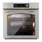 ILVE Nostalgie II 30-Inch 4.4 Cu. Ft. Built-In Pyrolytic Convection Single Wall Oven in Stainless Steel with Brass Trim (UOV30NTPYSSG)