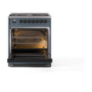 ILVE Nostalgie II 30-Inch Dual Fuel Freestanding Range in Blue Grey with Bronze Trim (UP30NMPBGB)