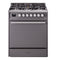 ILVE Professional Plus II 30-Inch 4.0 Cu. Ft. Dual Fuel Range with 5 Burners and Solid Door in Matte Graphite (UP30QMPMG)