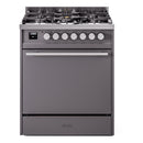 ILVE Professional Plus II 30-Inch 4.0 Cu. Ft. Propane Gas Dual Fuel Range with 5 Burners and Solid Door in Graphite Matte (UP30QMPMGLP)