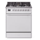 ILVE Professional Plus II 30-Inch 4.0 Cu. Ft. Propane Gas Dual Fuel Range with 5 Burners and Solid Door in White (UP30QMPWHLP)
