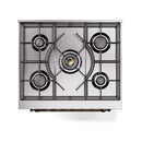 ILVE Nostalgie II 30-Inch Dual Fuel Range with Solid Door in Antique White and Bronze Trim (UP30QNMPAWB)