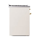 ILVE Nostalgie II 30-Inch Dual Fuel Range with Solid Door in Antique White with Brass Trim (UP30QNMPAWG)