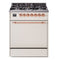 ILVE Nostalgie II 30 inch Propane Gas Range with 5 Sealed Burners with Triple Glass Door in Antique White with Copper Trim