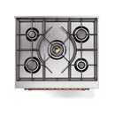 ILVE Nostalgie II 30-Inch Dual Fuel Range with Solid Door in Antique White with Copper Trim (UP30QNMPAWP)