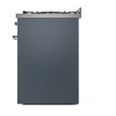 ILVE Nostalgie II 30 inch Propane Gas Range with 5 Sealed Burners with Triple Glass Door in Blue Grey with Burnished Trim