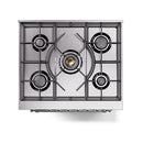 ILVE Nostalgie II 30-Inch Dual Fuel Range with Solid Door in Blue Grey with Chrome Trim (UP30QNMPBGC)
