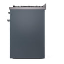 ILVE Nostalgie II 30 inch Propane Gas Range with 5 Sealed Burners with Triple Glass Door in Blue Grey with Chrome Trim