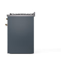 ILVE Nostalgie II 30 inch Propane Gas Range with 5 Sealed Burners with Triple Glass Door in Blue Grey with Brass Trim