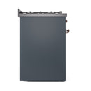 ILVE Nostalgie II 30-Inch Dual Fuel Range with Solid Door in Blue Grey with Copper Trim (UP30QNMPBGP)