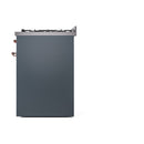 ILVE Nostalgie II 30-Inch Dual Fuel Range with Solid Door in Blue Grey with Copper Trim (UP30QNMPBGP)