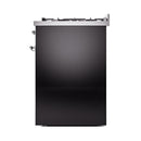 ILVE Nostalgie II 30-Inch Dual Fuel Range with Solid Door in Glossy Black with Chrome Trim (UP30QNMPBKC)