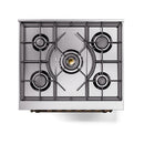 ILVE Nostalgie II 30-Inch Dual Fuel Range with Solid Door in Burgundy with Bronze Trim (UP30QNMPBUB)