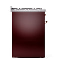 ILVE Nostalgie II 30-Inch Dual Fuel Range with Solid Door in Burgundy with Copper Trim (UP30QNMPBUP)