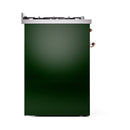 ILVE Nostalgie II 30-Inch Dual Fuel Range with Solid Door in Emerald Green with Copper Trim (UP30QNMPEGP)