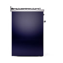 ILVE Nostalgie II 30 inch Propane Gas Range with 5 Sealed Burners with Triple Glass Door in Midnight Blue with Chrome Trim