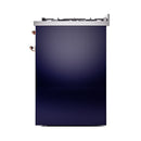ILVE Nostalgie II 30-Inch Dual Fuel Range with Solid Door in Midnight Blue with Copper Trim (UP30QNMPMBP)