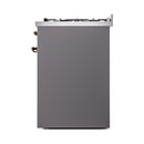 ILVE Nostalgie II 30-Inch Dual Fuel Range with Solid Door in Matte Graphite with Bronze Trim (UP30QNMPMGB)