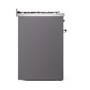 ILVE Nostalgie II 30 inch Propane Gas Range with 5 Sealed Burners with Triple Glass Door in Graphite Matte with Chrome Trim