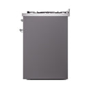 ILVE Nostalgie II 30 inch Propane Gas Range with 5 Sealed Burners with Triple Glass Door in Graphite Matte with Chrome Trim