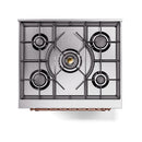 ILVE Nostalgie II 30 inch Propane Gas Range with 5 Sealed Burners with Triple Glass Door in RAL with Copper Trim