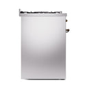 ILVE Nostalgie II 30-Inch Dual Fuel Range with Solid Door in Stainless Steel with Bronze Trim (UP30QNMPSSB)